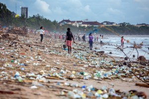 Pollution at Kuta Beach, Bali. Image: Shutterstock​