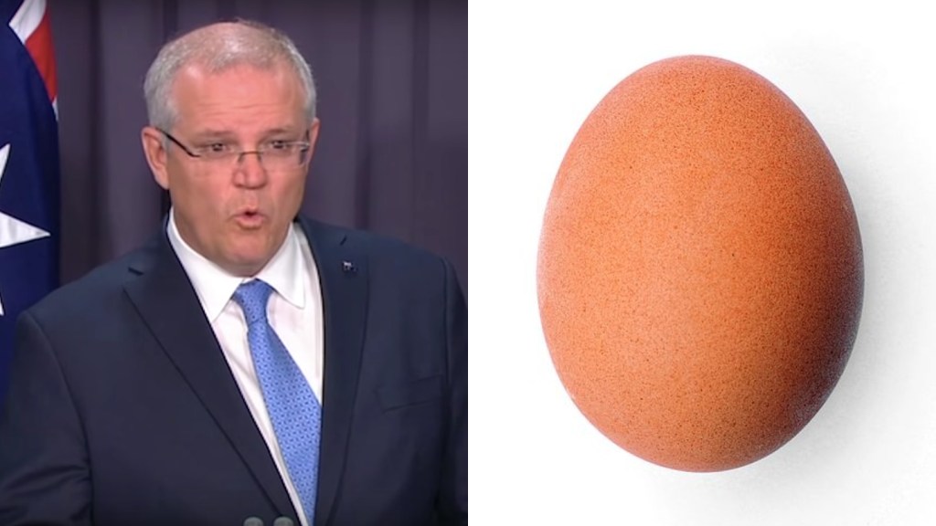 Scott Morrison and an egg