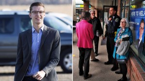 sam oosterhoff, politican calls cops on protesting senior citizens.