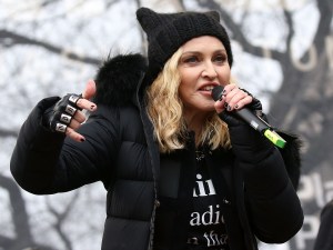 Madonna speaking at the Women's March