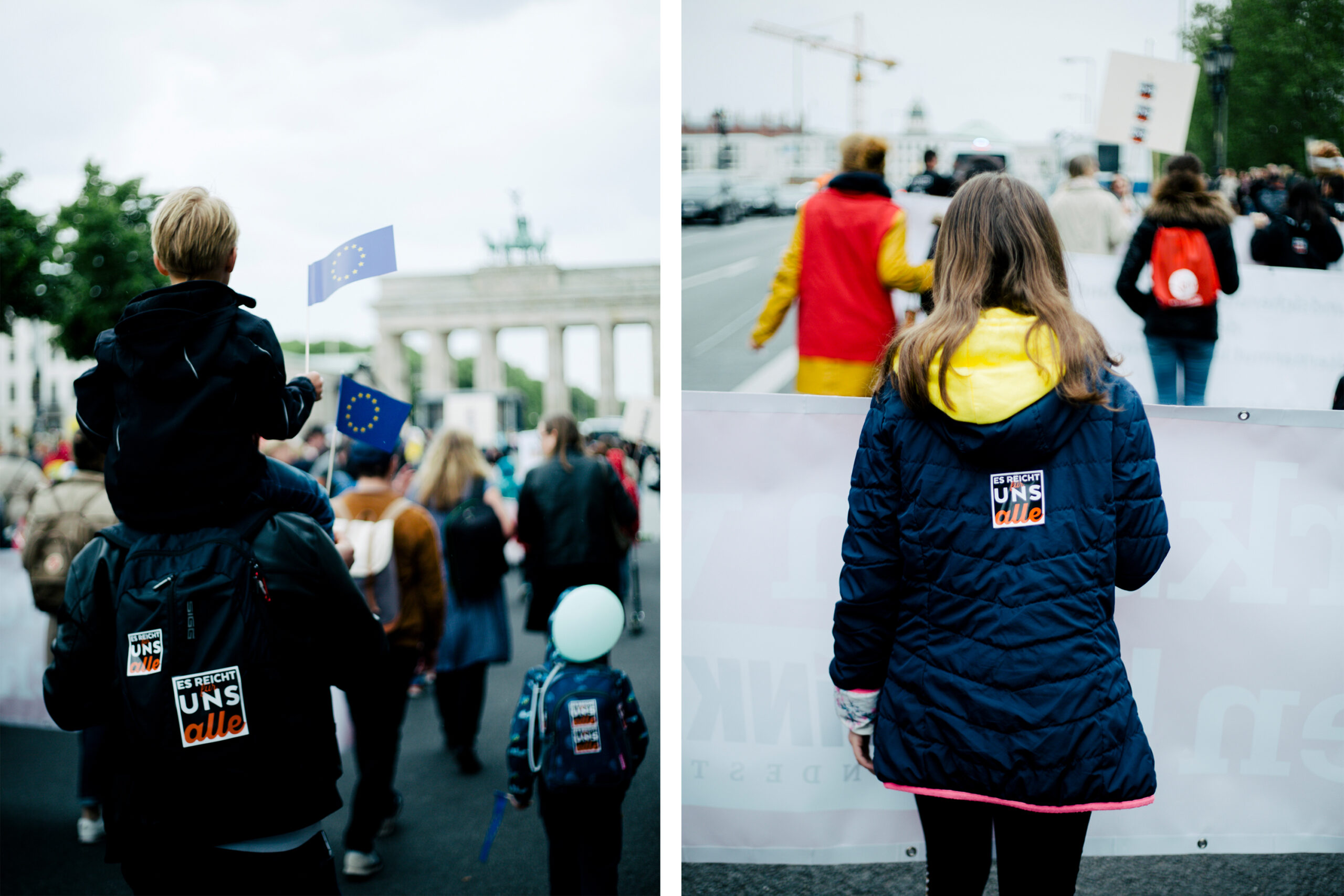 Demonstranten beim Protest gegen Kinderarmut