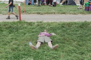 Punter at Glastonbury 2017