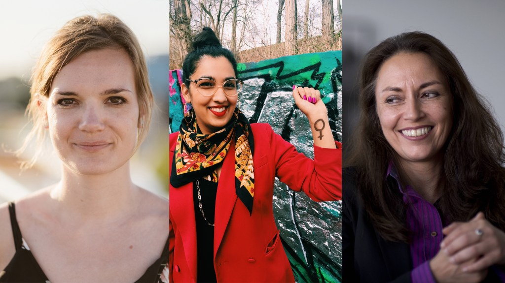 Die SPD-Frauen Lisa Frerichs, Amina Yousaf und Yasmin Fahimi