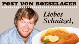 Der Autor hinter einem Schnitzel