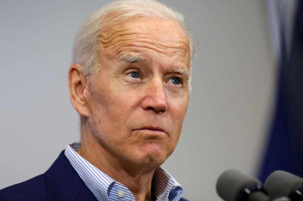 Joe Biden, looking less than certain.