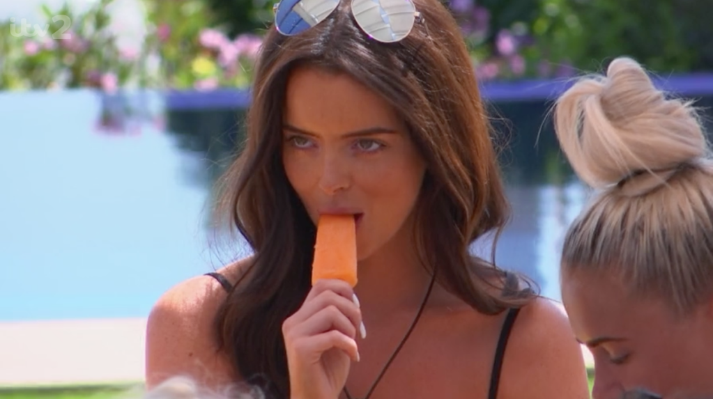 Maura Higgins eating an ice lolly on Love Island