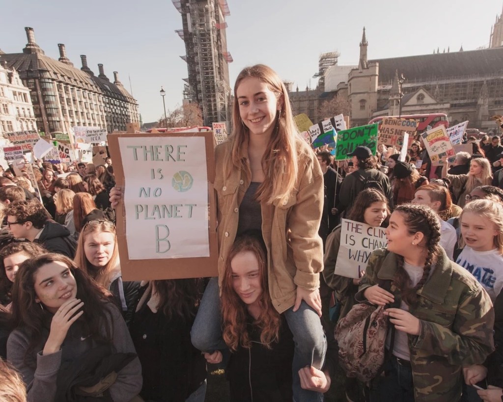 People on the school strike for climate