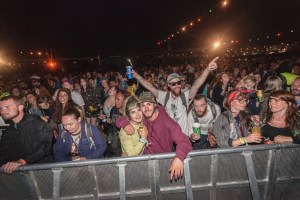 Glastonbury festivalgoers partying glasto