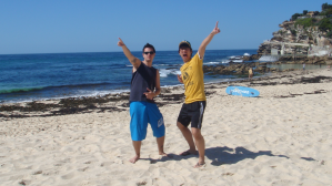 Amigos en una playa