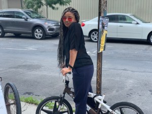 tiana reid on a bike in new york city