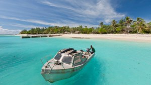 A boat at Mystery Island, Vanuatu