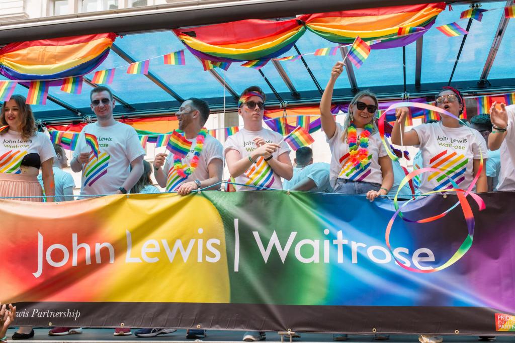 Waitrose and John Lewis float Pride in London 2017