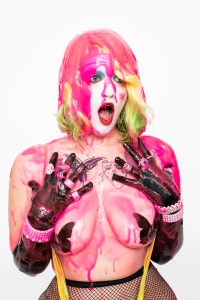 Lindsay Dye covered in paint