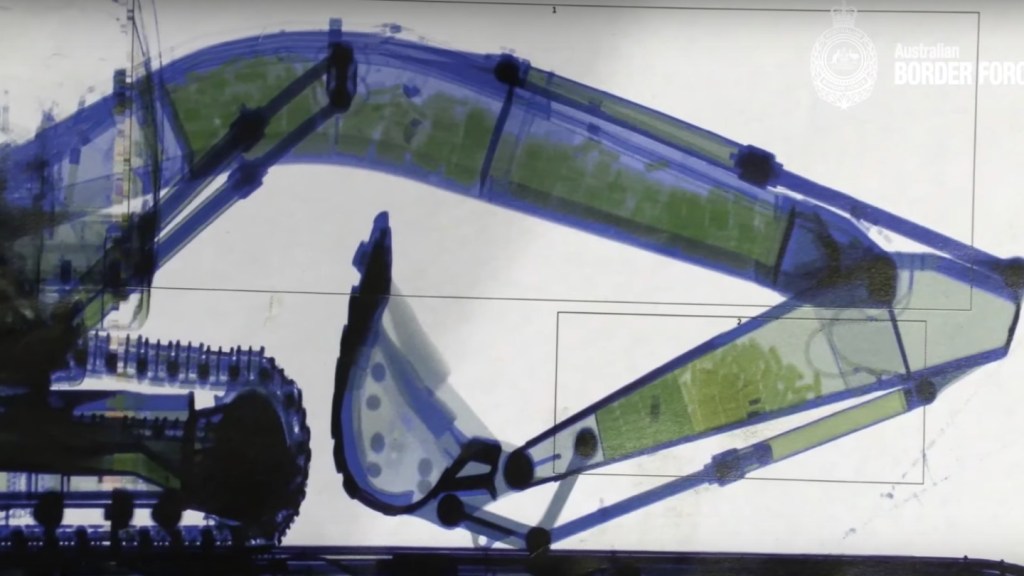 An excavator with cocaine hidden inside