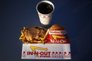 in n out burger with animal style fries