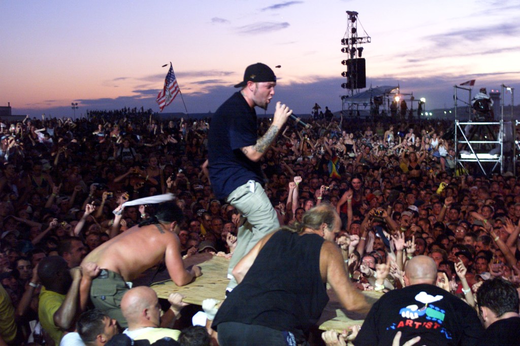 picture of fred durst of limp bizkit at woodstock 99