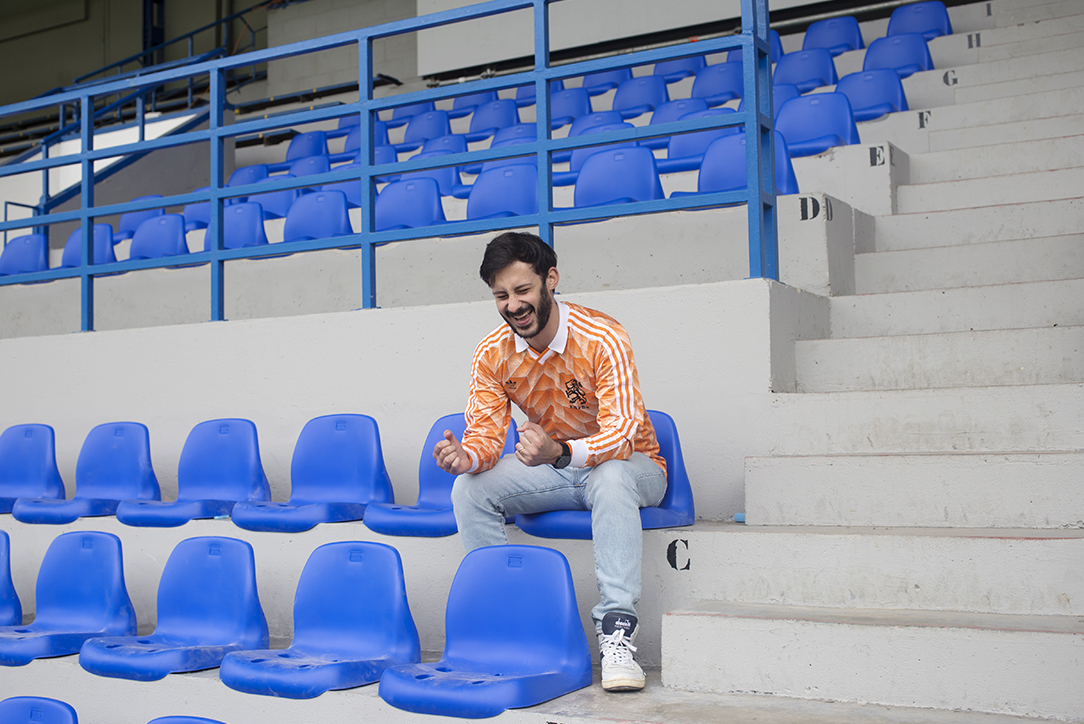 zeldzaam vintage voetbalshirt van Nederland Oranje gedragen door Damien Eck van Classic Soccer Jerseys