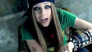 Avril Lavigne in the Sk8r Boi video