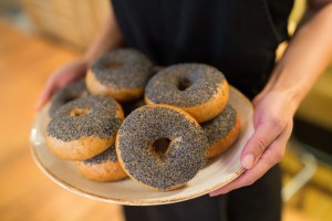 plate full of bagels