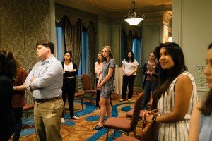 HOUSTON — The circle of students sat quietly, scribbling down answers to the prompt they’d just been given: “Write down three similarities between the Holocaust and abortion.”