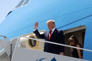 As President Trump headed in to El Paso for a “healing” visit to console the city after Saturday’s mass shooting, residents in a local park were ready for him, calling out a familiar chant.