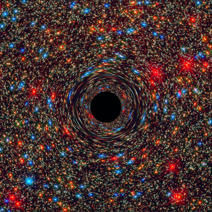 Simulation of a supermassive black hole. Image: NASA, ESA, and D. Coe, J. Anderson, and R. van der Marel (STScI)​