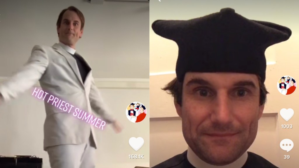 screenshots of episcopal priest david w peters on tiktok