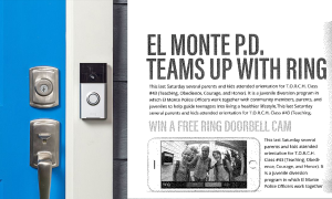 Excerpt of an El Monte Police Department flyer obtained by Motherboard. Ring doorbell image.