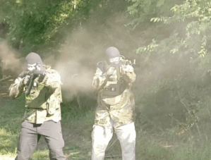 Two members of The Base conducting live-fire training. Screenshot from The Base's now-deleted Gab page