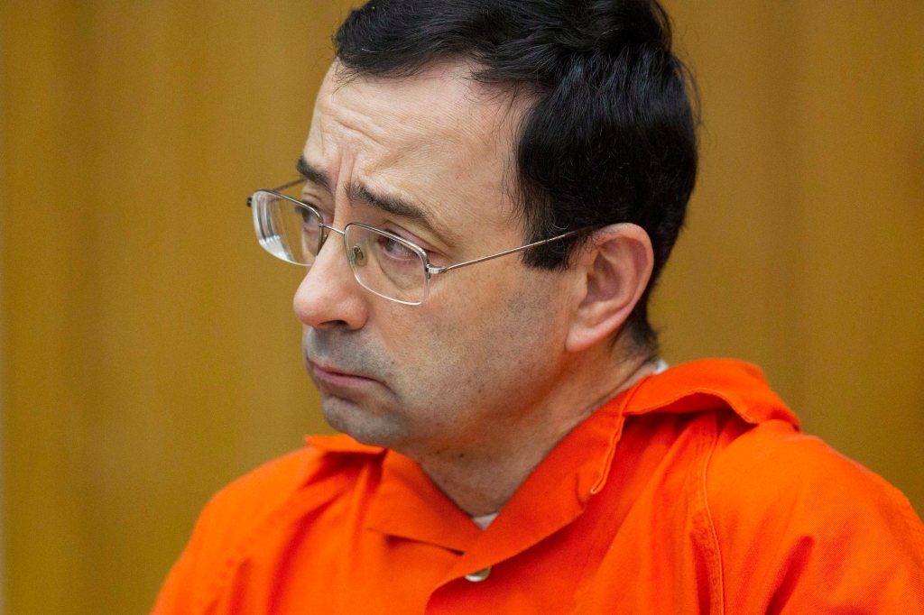 Larry Nassar appears at his sentencing in January 2018. Photo by Cory Morse