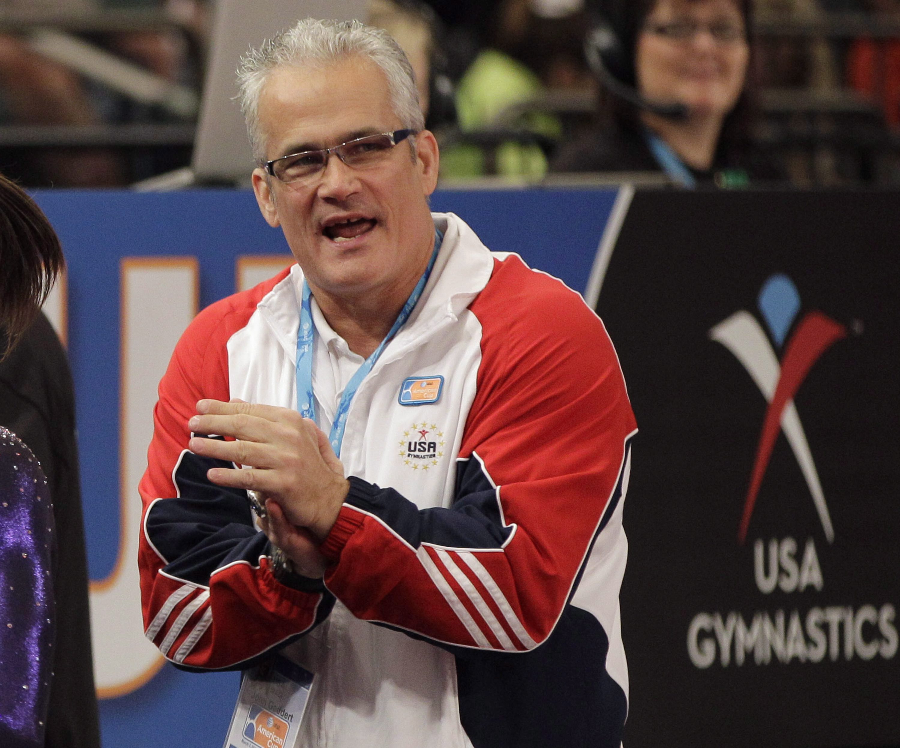 John Geddert coaches for USA Gymnastics at the London Olympics