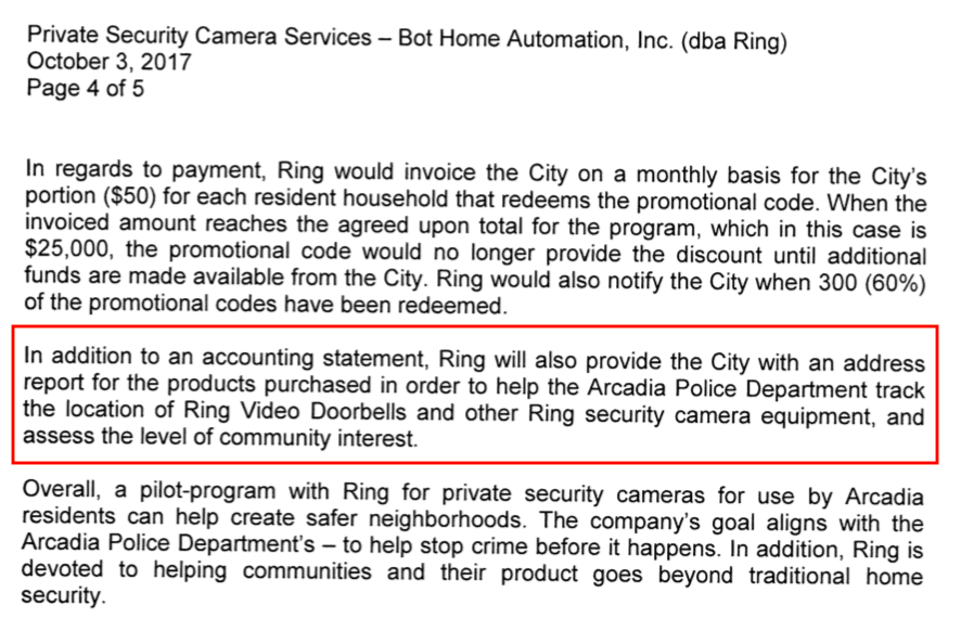 Excerpt from a police department “Staff Report” from the police department of Arcadia, CA. Red box inserted by Motherboard.