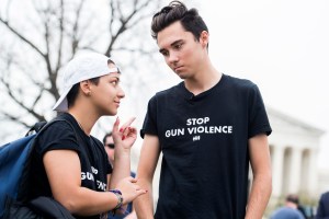 David Hogg and Emma Gonzalez, survivors of the Marjory Stoneman Douglas High School shooting in Parkland, Fla.