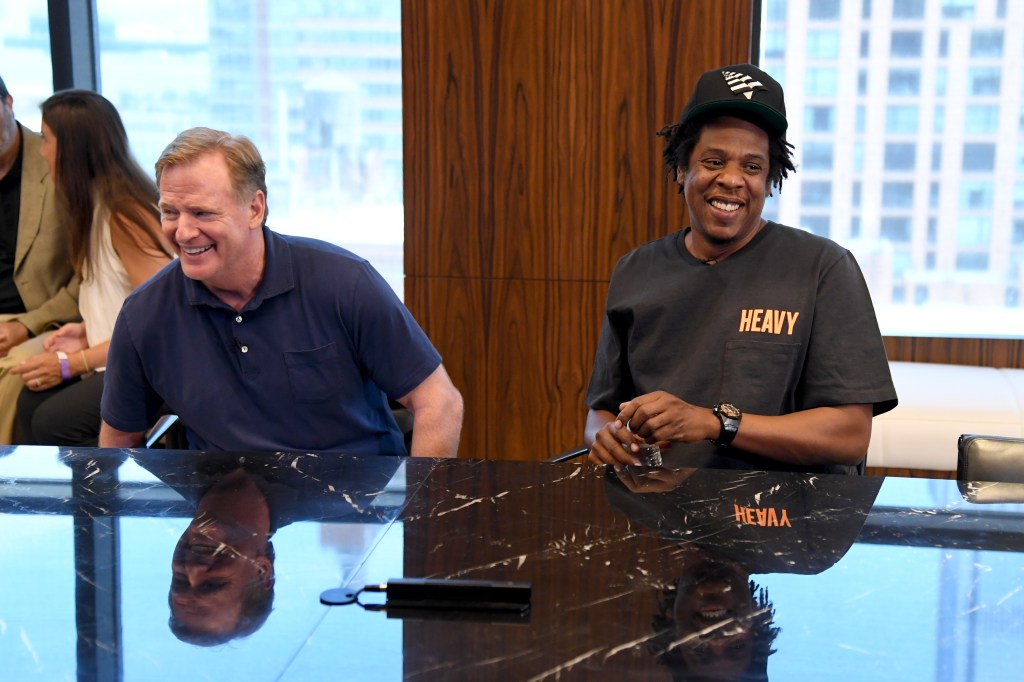 nfl commissioner roger goodell and jay z