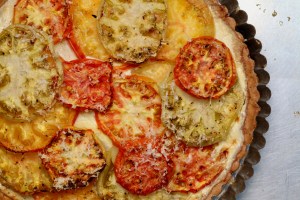 Torta salata con ricotta e pomodori