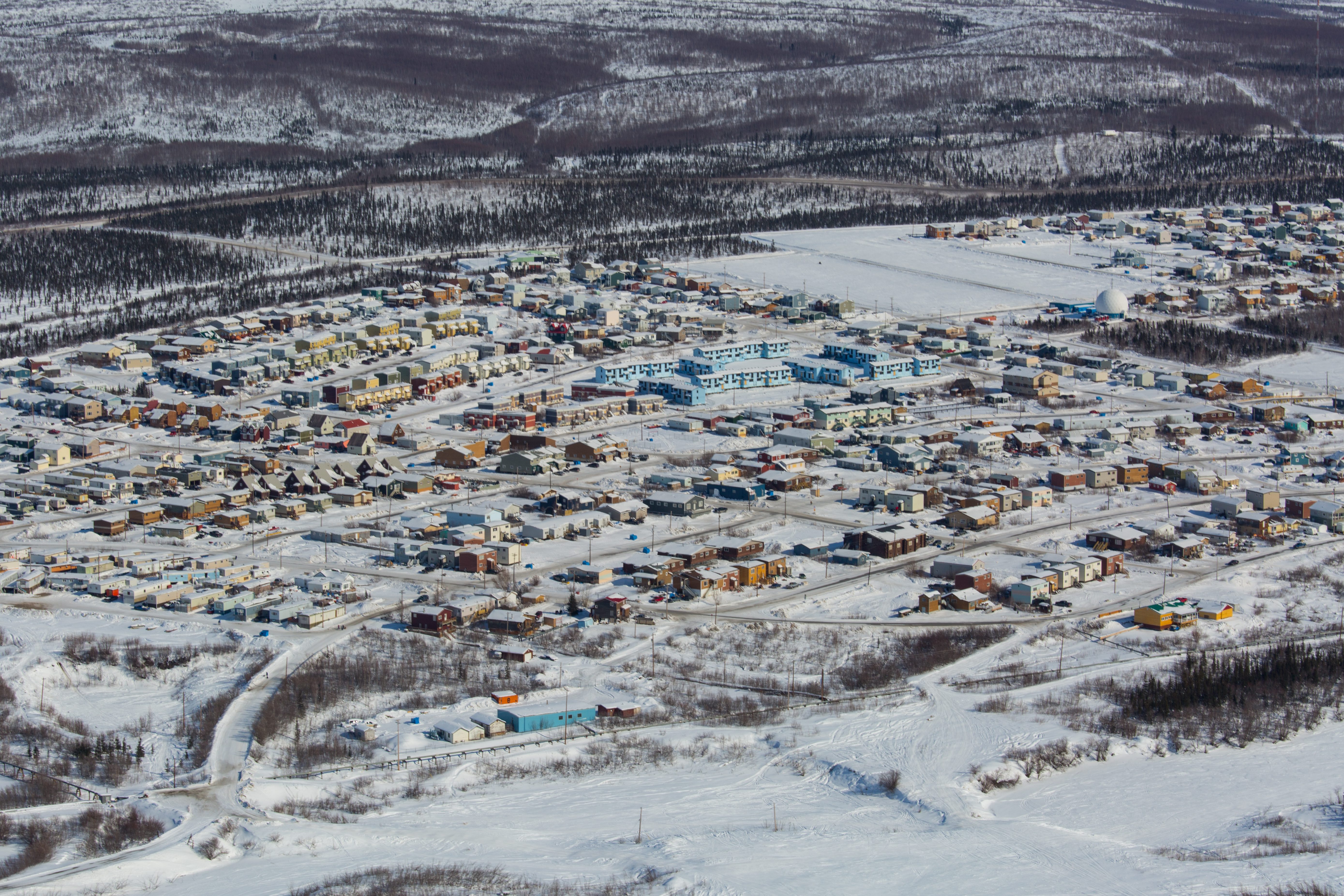 Aerial shot of Inuvik, 2014.