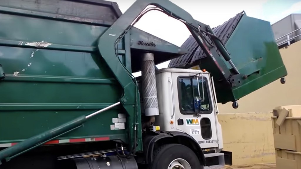 Garbage truck with dumpster