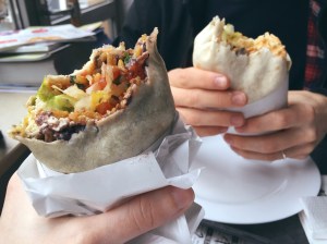 burritos in mexican restaurant taqueria