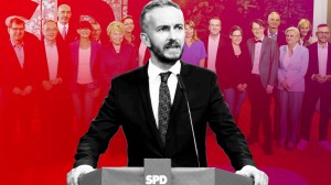 Böhmermann am SPD-Pult