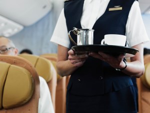 coffee service on plane