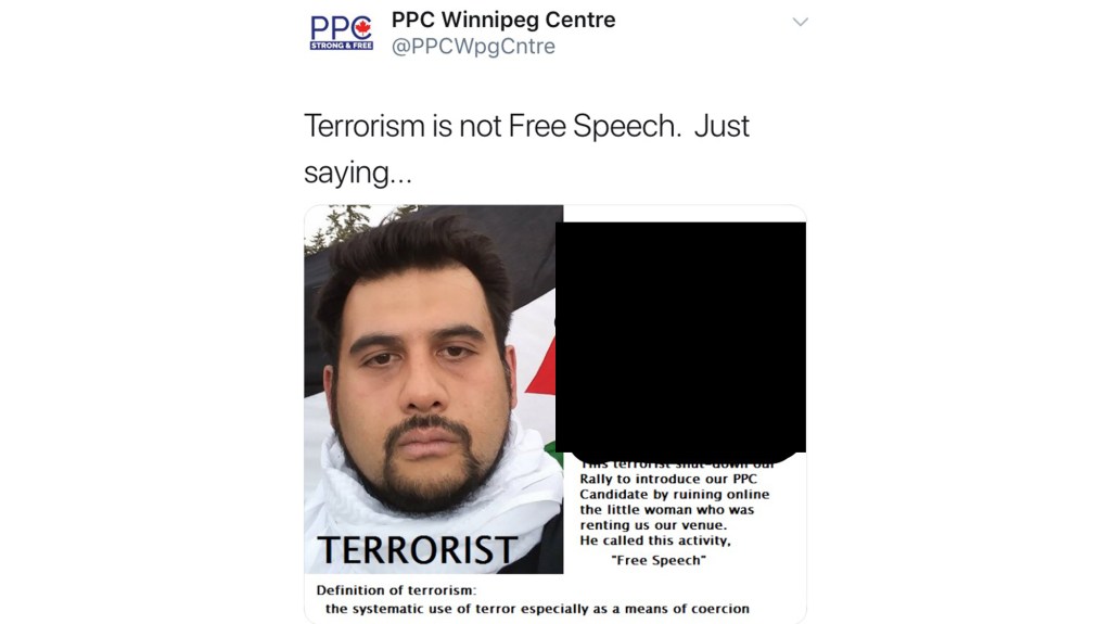 A Muslim man is suing the People’s Party of Canada and several of its members, including Maxime Bernier, for defamation, saying he was doxxed and called a terrorist by social media accounts run by the party.