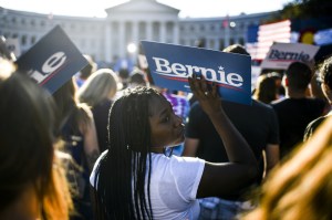 young woman bernie sanders supporter