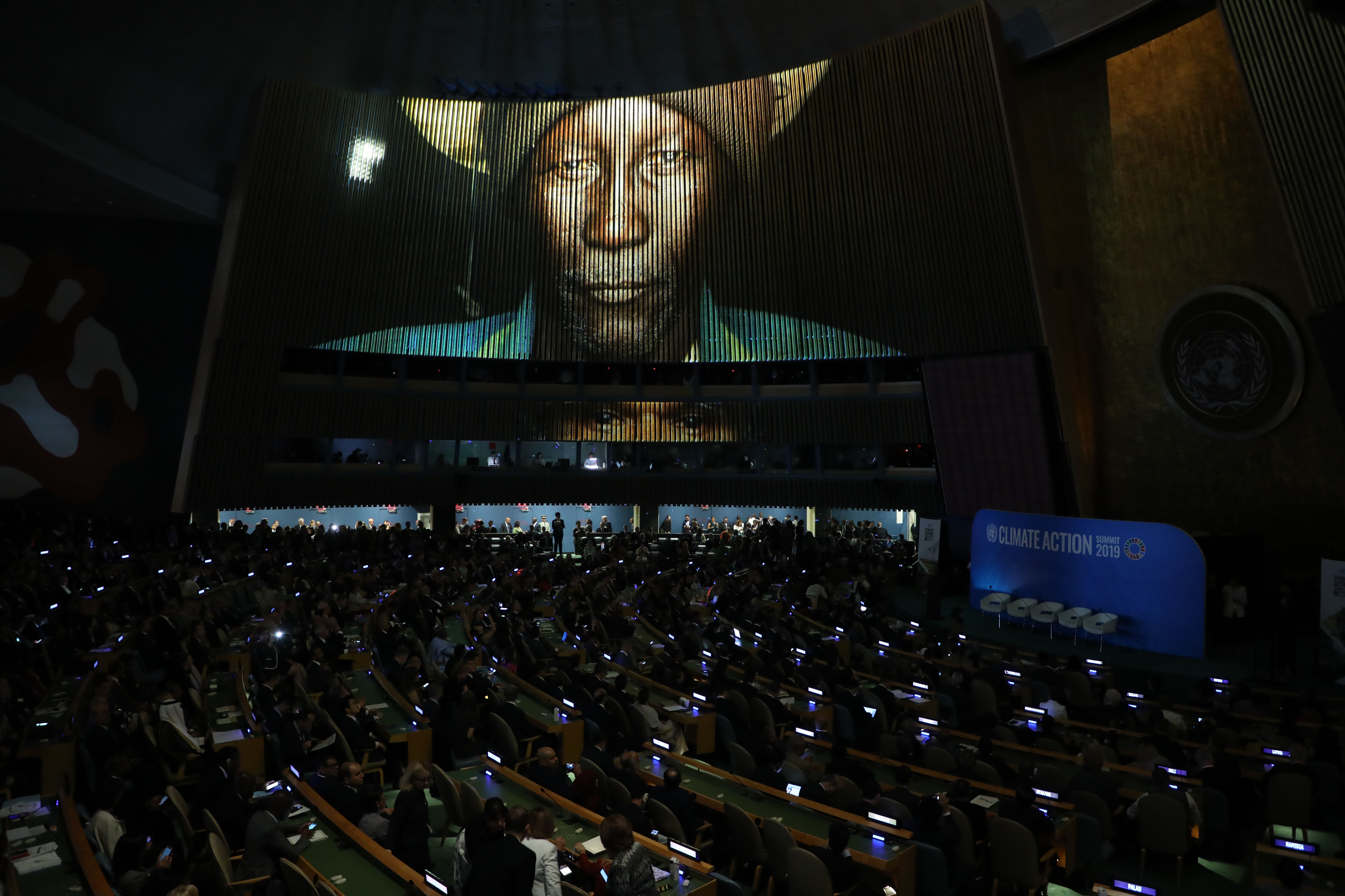 The United Nations General Assembly Hall.