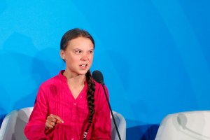 Environmental activist Greta Thunberg, of Sweden, addresses the Climate Action Summit in the United Nations General Assembly, at U.N. headquarters, Monday, Sept. 23, 2019.