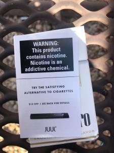 JUUL coupon in a pack of Marlboro cigarettes