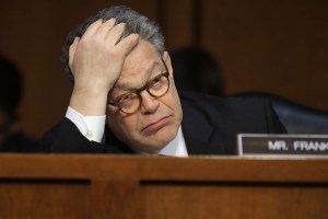 Al Franken attends a Senate hearing on May 8, 2017, just months before he would step down over accusations of sexual misconduct.