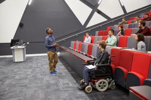 student in wheelchair