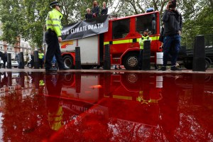 extinction rebellion fire truck