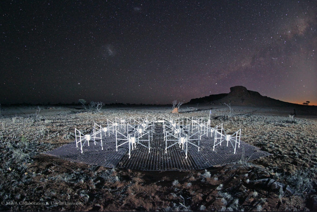 The ​Murchison Widefield Array in Australia. Image: Dr. John Goldsmith/Celestial Visions