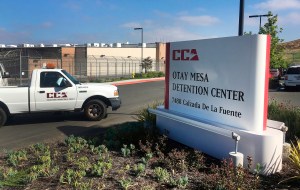 In this June 9, 2017, file photo, a vehicle drives into the Otay Mesa detention center in San Diego.